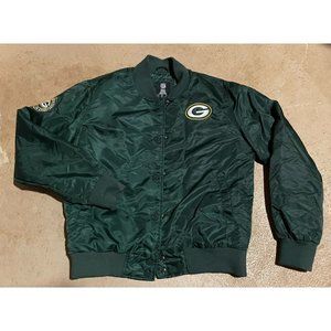 Vintage Green Bay Packers Yellow Bomber Jacket Mens M Medium NFL USA Snap